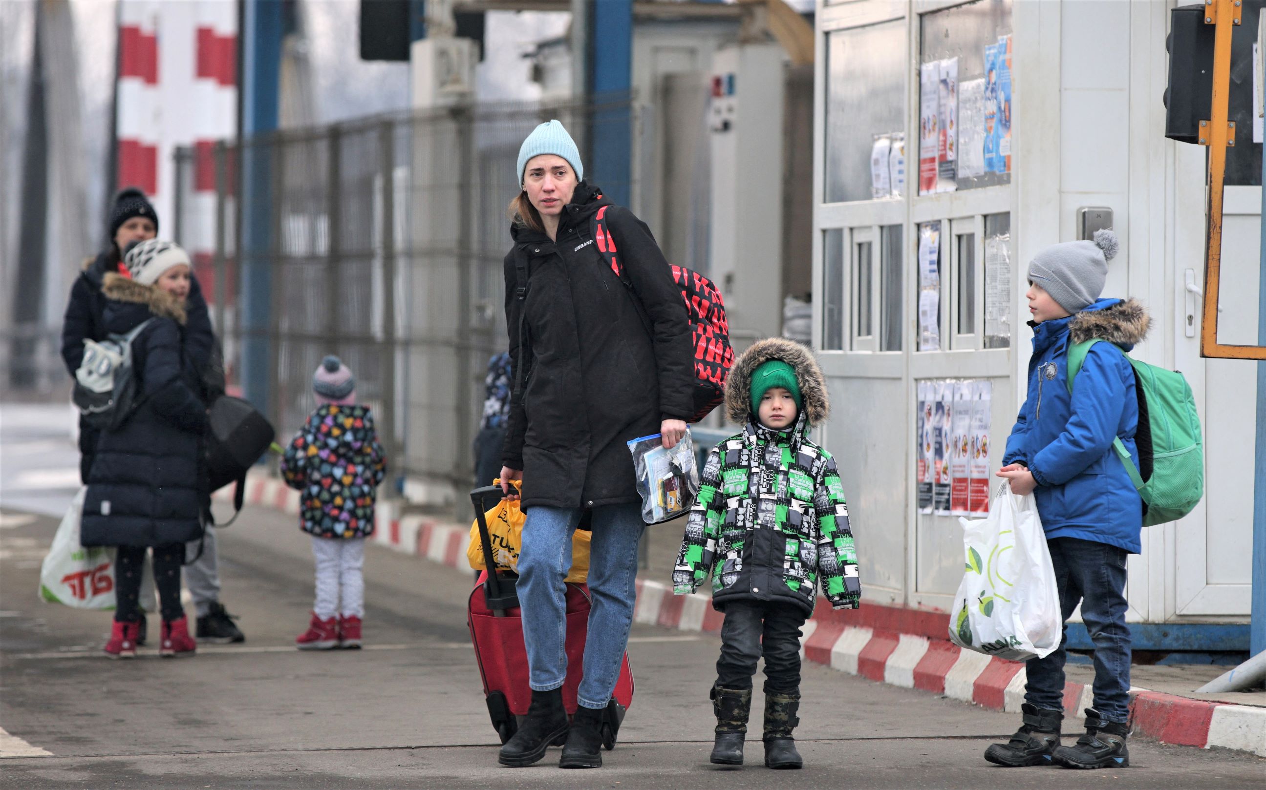 Mor og barn i Ukraine
